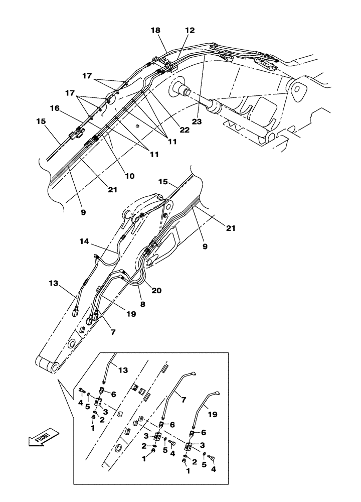 Схема запчастей Case CX470C - (08-024-01[01]) - HYDRAULIC CIRCUIT - LOW FLOW - MONOBLOCK BOOM - DIPPER - 2.53 M (07) - HYDRAULIC SYSTEM