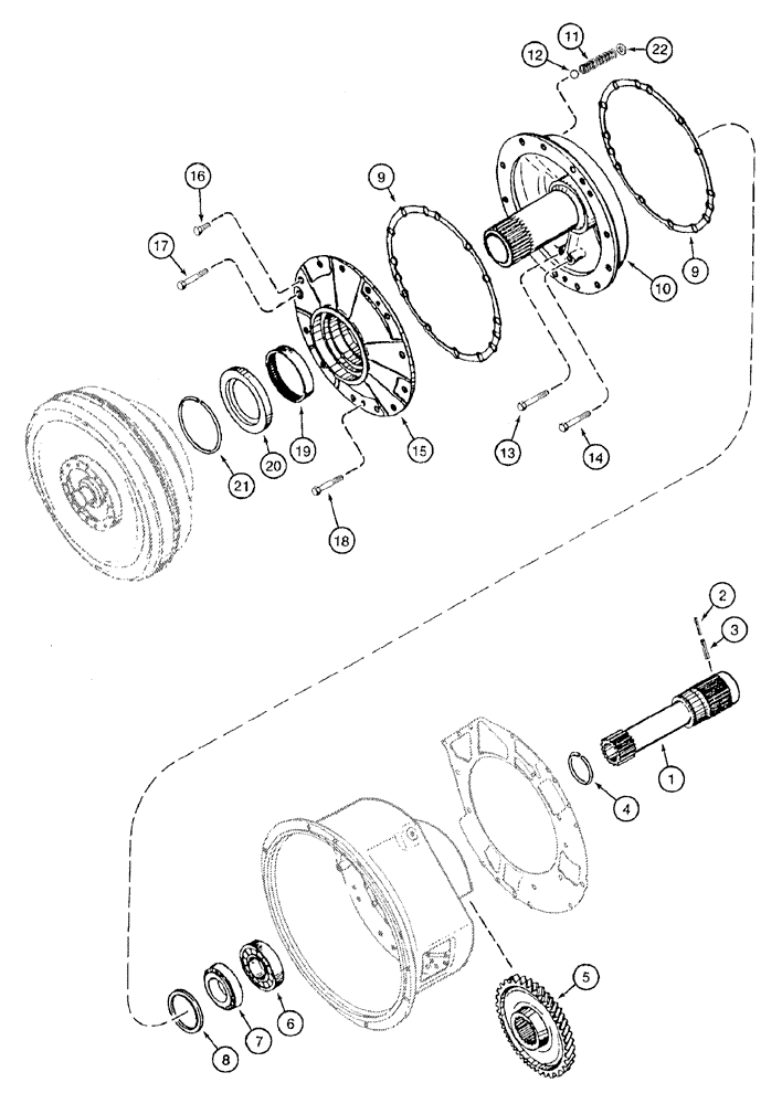 Схема запчастей Case 921B - (6-012) - TRANSMISSION ASSEMBLY - INPUT GEAR AND SHAFT (06) - POWER TRAIN