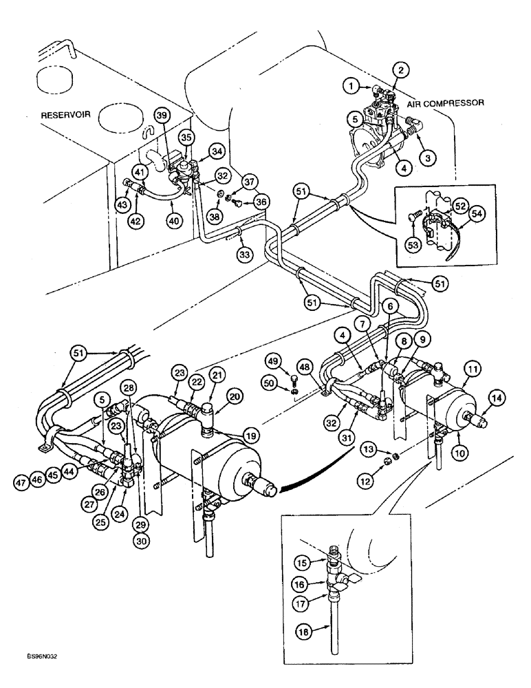 Схема запчастей Case 9060B - (8-004) - RESERVOIR PRESSURIZATION SYSTEM (08) - HYDRAULICS