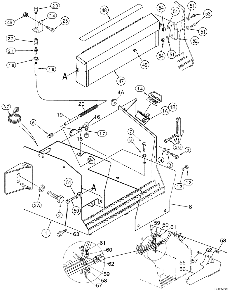 Схема запчастей Case 580M - (09-37) - TANK, OIL - BOX, BATTERY AND TOOL (09) - CHASSIS/ATTACHMENTS