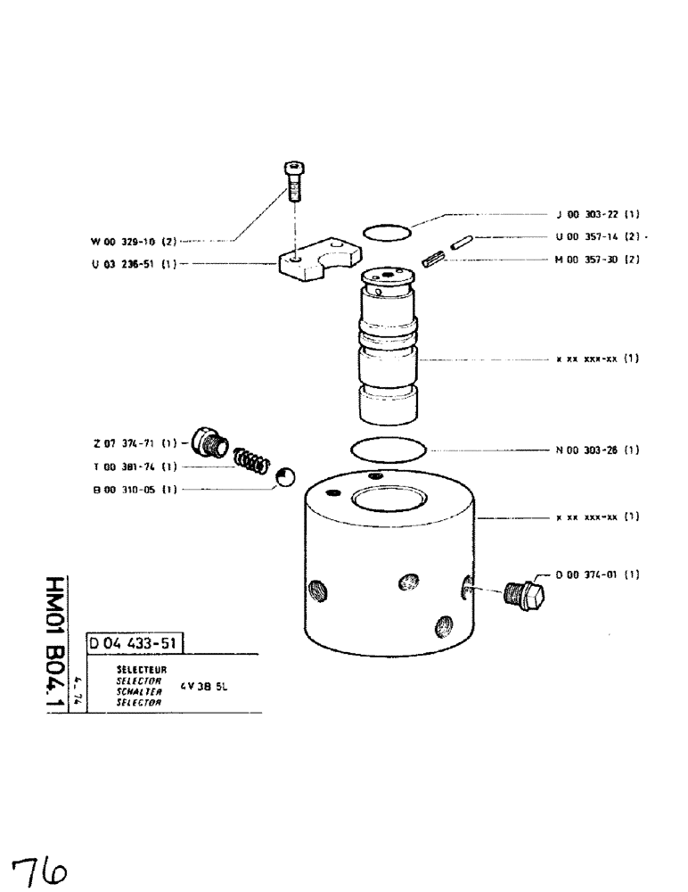 Схема запчастей Case SC150L - (076) - SELECTOR 