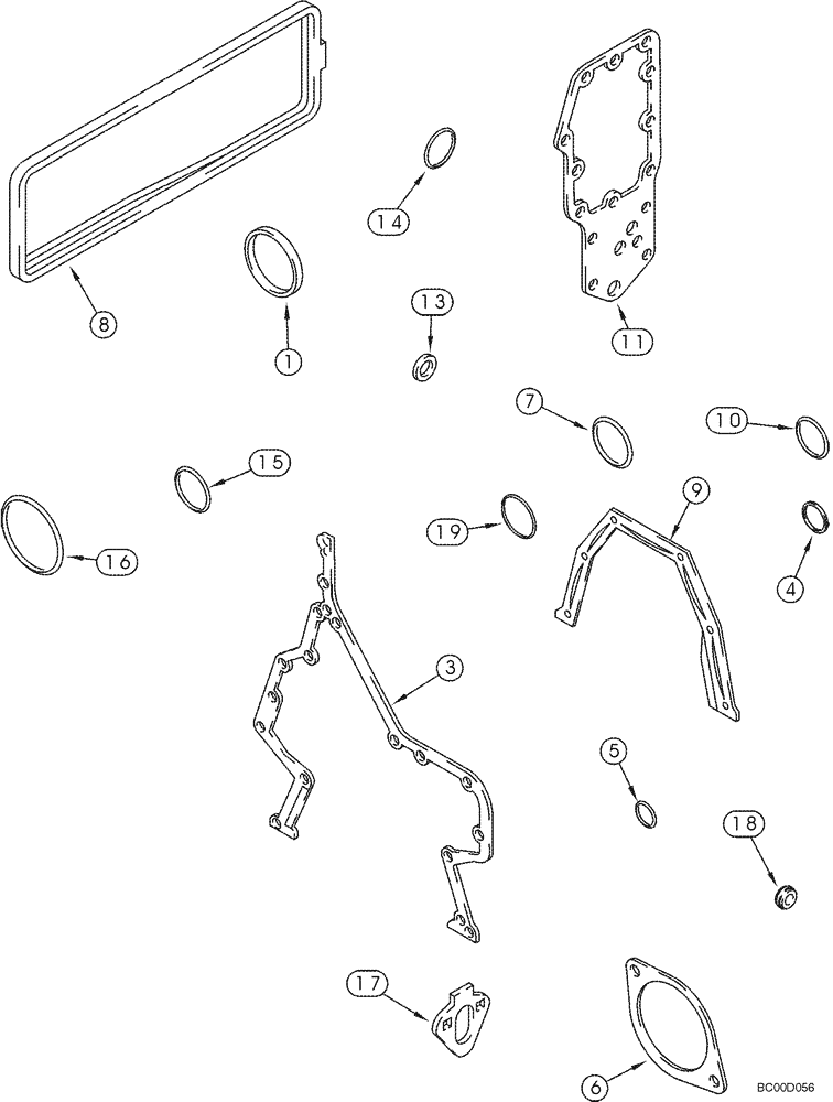 Схема запчастей Case 40XT - (02-21) - GASKET KIT, CYLINDER BLOCK (02) - ENGINE