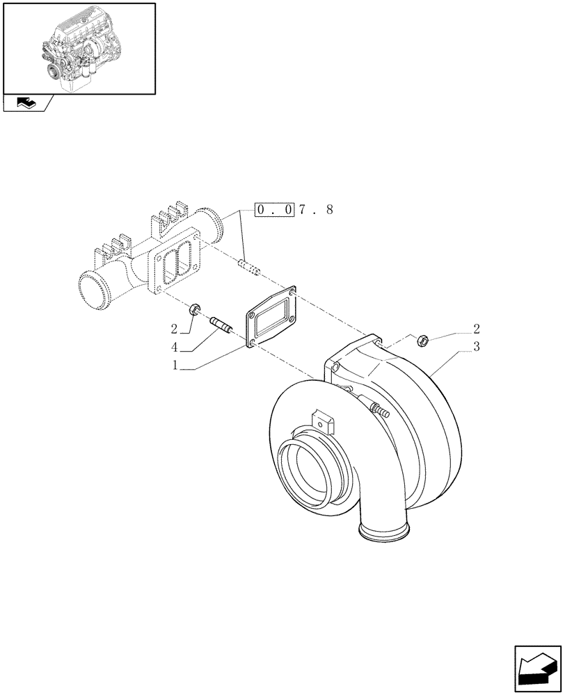 Схема запчастей Case F3AE0684P E909 - (0.24.0) - TURBOCHARGING & RELATED PARTS (504164018) 