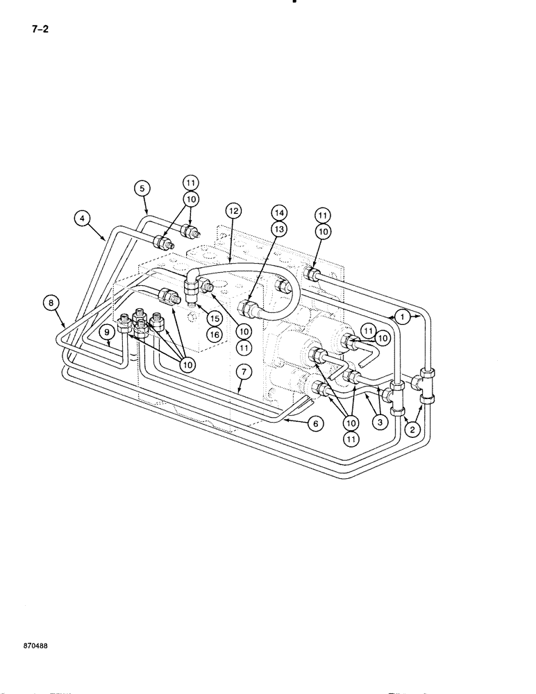 Схема запчастей Case 888 - (7-002) - TRACK DRIVE CONTROL CIRCUIT, P.I.N. FROM 74163 TO 74212 (07) - BRAKES