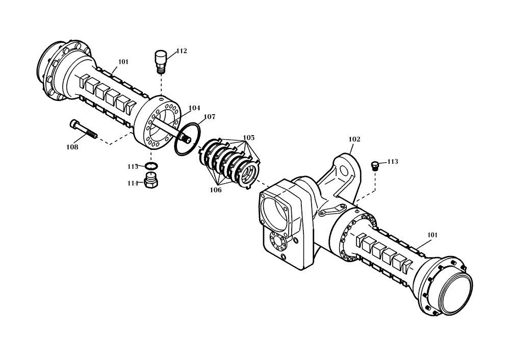 Схема запчастей Case 321D - (02.021[002]) - REAR AXLE MOUNTING PARTS (S/N 591052-UP) No Description