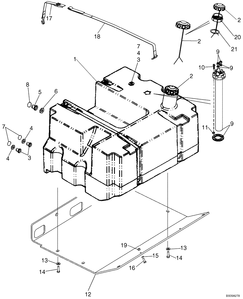 Схема запчастей Case 821E - (03-04) - FUEL TANK - FILLER - SENDER (03) - FUEL SYSTEM