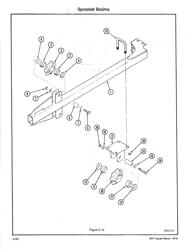 Схема запчастей Case DH7 - (2-24) - SPROCKET BOOMS (89) - TOOLS