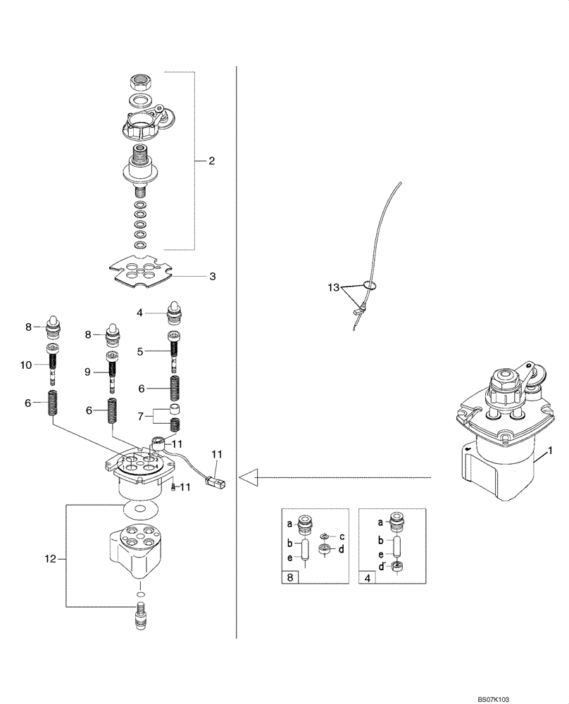 Схема запчастей Case 450 - (06-06) - JOYSTICK VALVE KITS - ISO PATTERN, RH (06) - POWER TRAIN