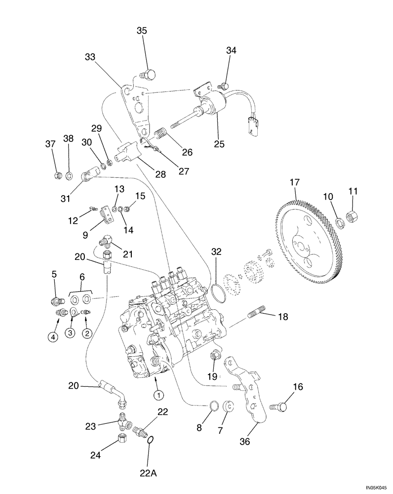 Схема запчастей Case 550H-IND - (03-14) - FUEL INJECTION, PUMP AND DRIVE, 4T-390 EMISSIONS CERTIFIED ENGINE (03) - FUEL SYSTEM