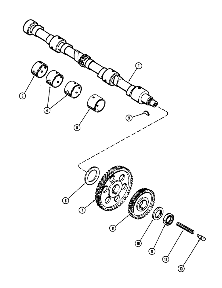 Схема запчастей Case 825 - (030) - CAMSHAFT, (336BD) AND (336BDT) DIESEL ENGINES (01) - ENGINE