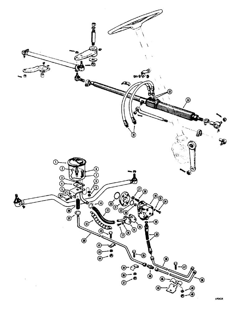 Схема запчастей Case W7 - (144) - POWER STEERING HYDRAULICS, LATE PRODUCTION (05) - STEERING