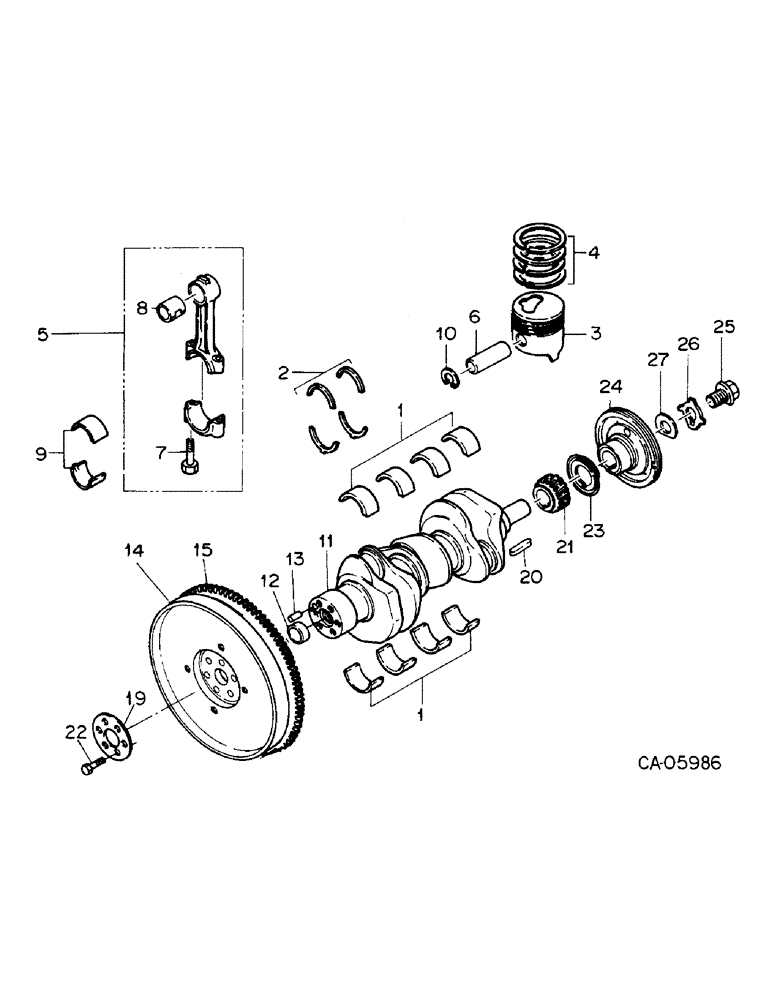 Схема запчастей Case 4140 - (12-21) - CRANKSHAFT, ISUZU ENGINE (04) - Drive Train