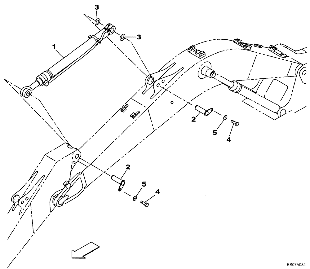 Схема запчастей Case CX130B - (09-38) - ARM CYLINDER - MOUNTING - STANDARD (09) - CHASSIS/ATTACHMENTS