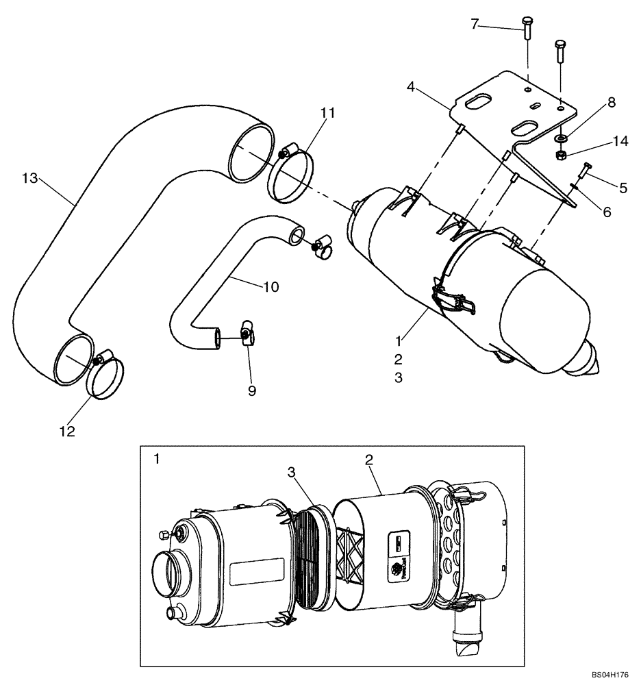 Схема запчастей Case 465 - (02-04) - ENGINE - AIR CLEANER (02) - ENGINE