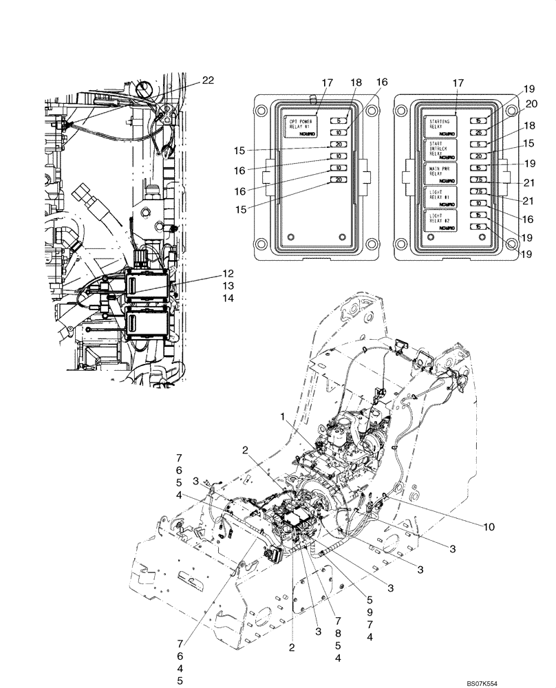 Схема запчастей Case 435 - (04-04) - ELECTRICAL - CHASSIS HARNESS (04) - ELECTRICAL SYSTEMS