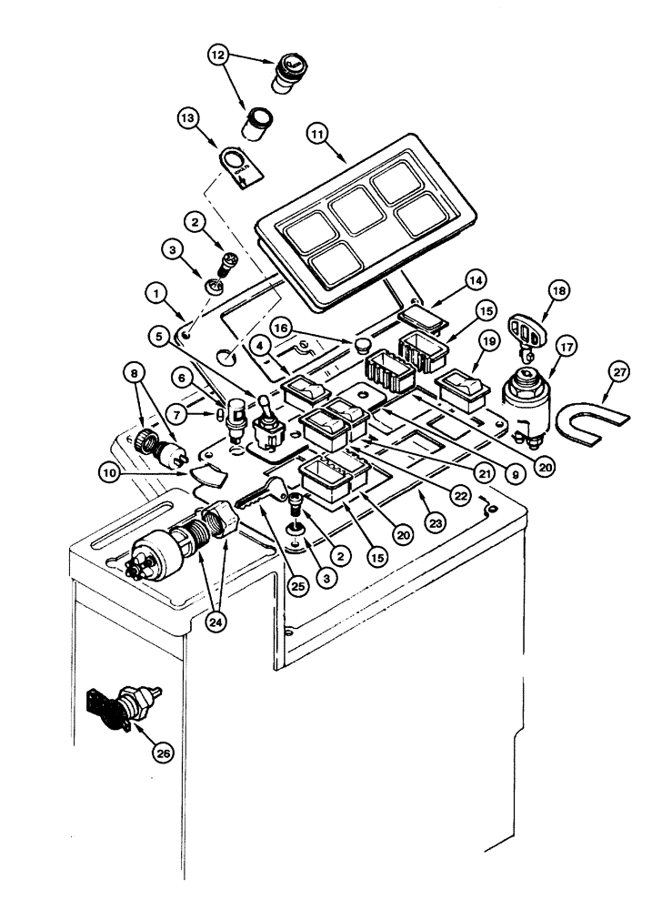 Схема запчастей Case 865 - (04.08[00]) - ELECTRIC SYSTEM - COMMAND PANEL (04) - ELECTRICAL SYSTEMS