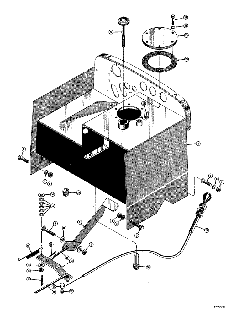 Схема запчастей Case 310C - (038) - COWL, DASH, AND THROTTLE CONTROL (05) - UPPERSTRUCTURE CHASSIS