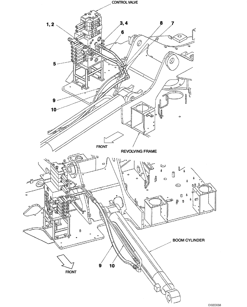 Схема запчастей Case CX75SR - (08-15) - HYDRAULICS - BOOM (08) - HYDRAULICS