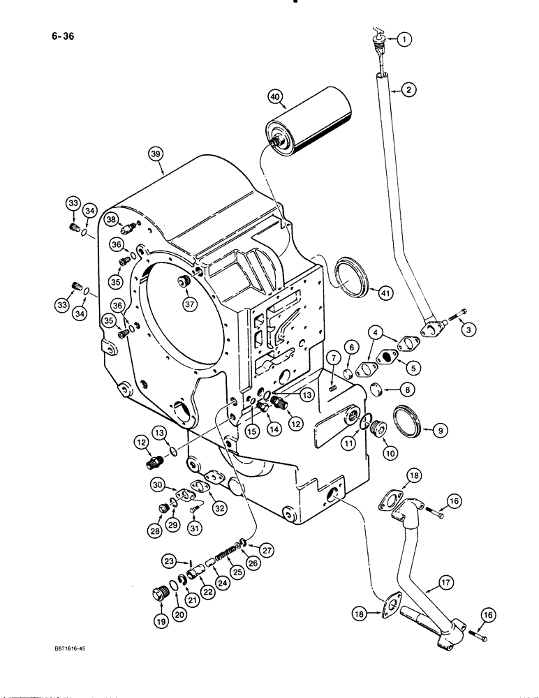 Схема запчастей Case W30 - (6-36) - ZF TRANSMISSION, HOUSING (06) - POWER TRAIN