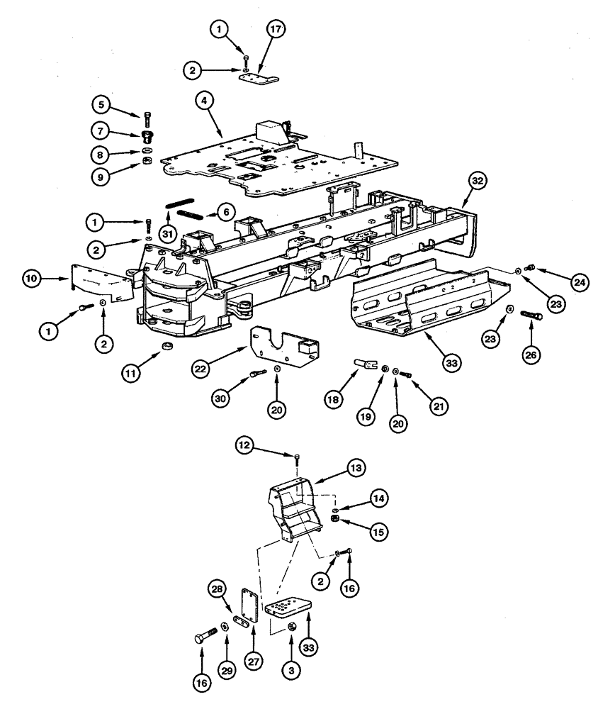 Схема запчастей Case 865 - (09.02[00]) - REAR CHASSIS (09) - CHASSIS