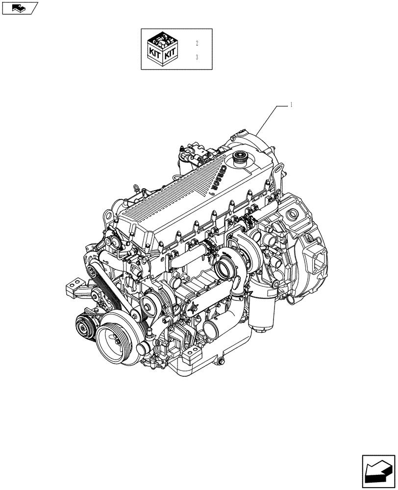 Схема запчастей Case F2CE9684E E017 - (10.001.01) - ENGINE ASSY (504160468) (01) - ENGINE