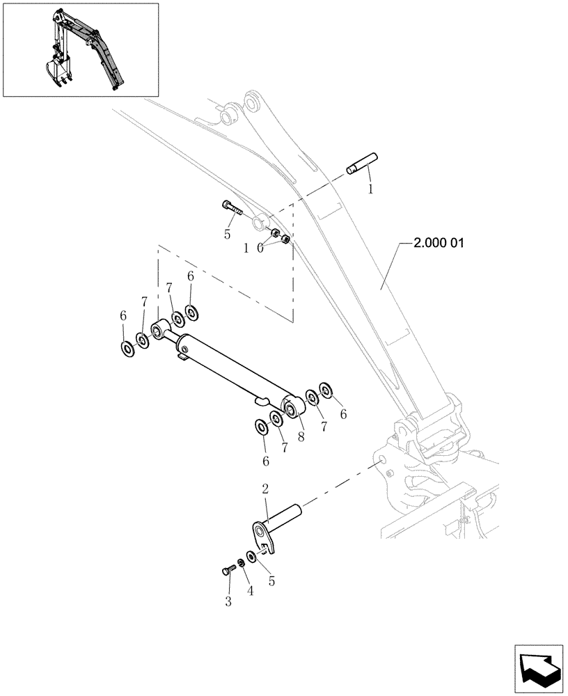 Схема запчастей Case CX31B - (2.010[02A]) - BOOM CYLINDER ASSEMBLY (CANOPY) (35) - HYDRAULIC SYSTEMS