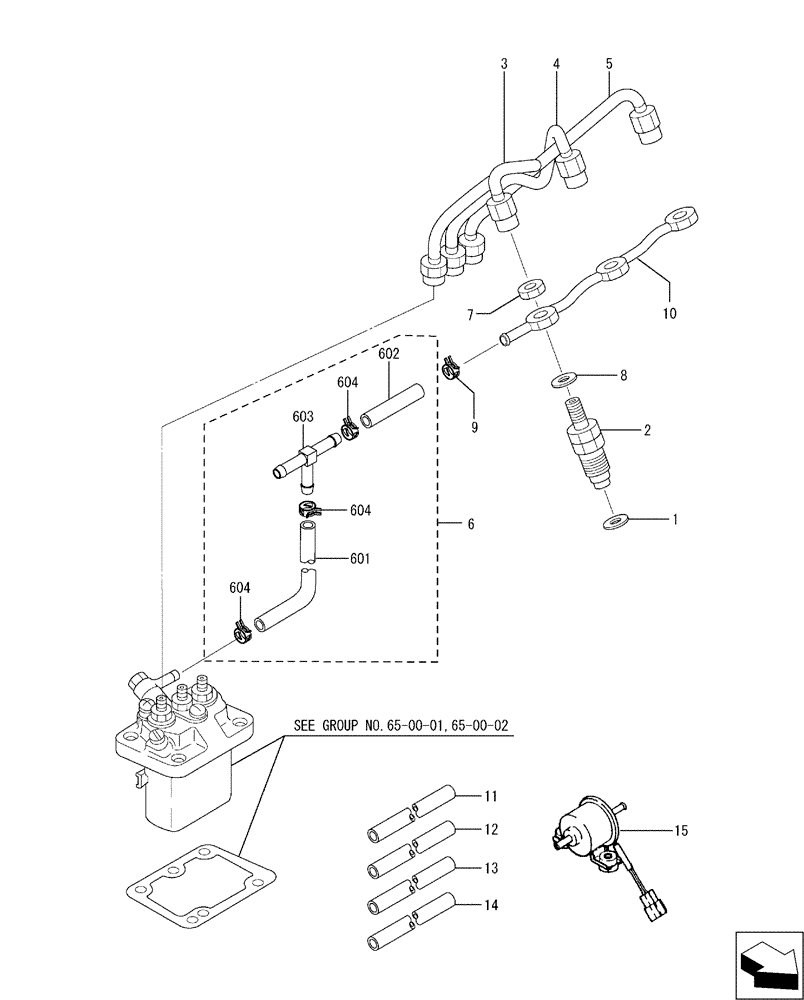 Схема запчастей Case CX17B - (08-017) - NOZZLE & FUEL INJECTION PIPE (10) - ENGINE