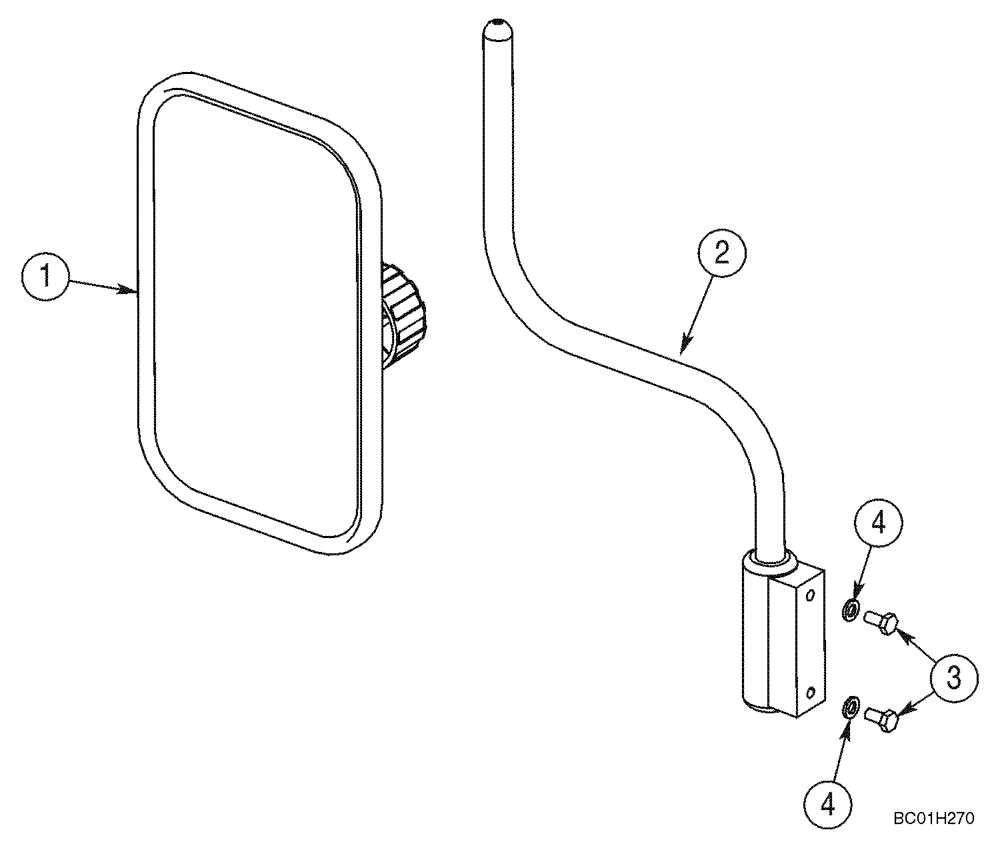 Схема запчастей Case 95XT - (09-35A) - MOUNTING MIRROR, REAR VIEW (09) - CHASSIS