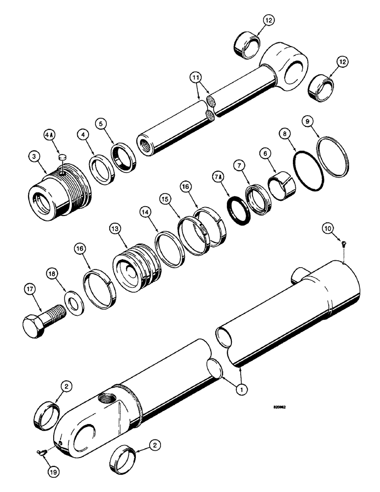 Схема запчастей Case W14 - (494) - G101278 AND G101279 BUCKET CYLINDERS, ONE PIECE PISTON ANDSTRAIGHT PORTS (08) - HYDRAULICS