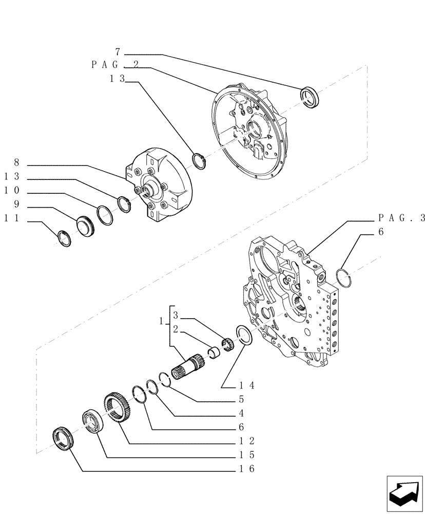 Схема запчастей Case TX1055 - (1.28.A[04]) - TRANSMISSION - COMPONENTS (21) - TRANSMISSION