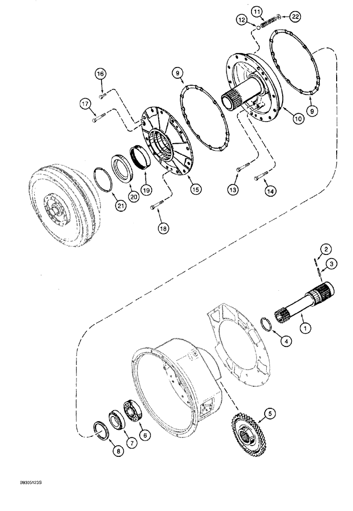 Схема запчастей Case 921 - (6-012) - TRANSMISSION ASSEMBLY L129883, INPUT GEAR AND SHAFT (06) - POWER TRAIN