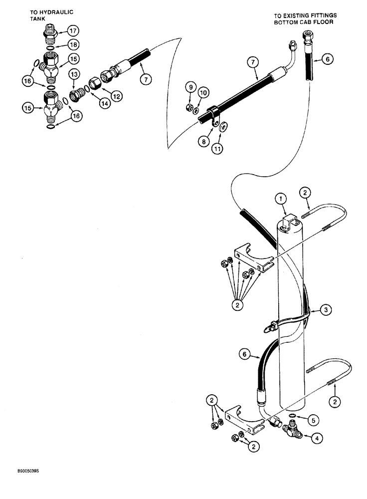 Схема запчастей Case 921 - (8-080) - REMOTE LOADER CONTROL CIRCUIT, ACCUMULATOR TO REMOTE LOADER CONTROLS & RETURN TO HYDRAULIC RESERVOIR (08) - HYDRAULICS