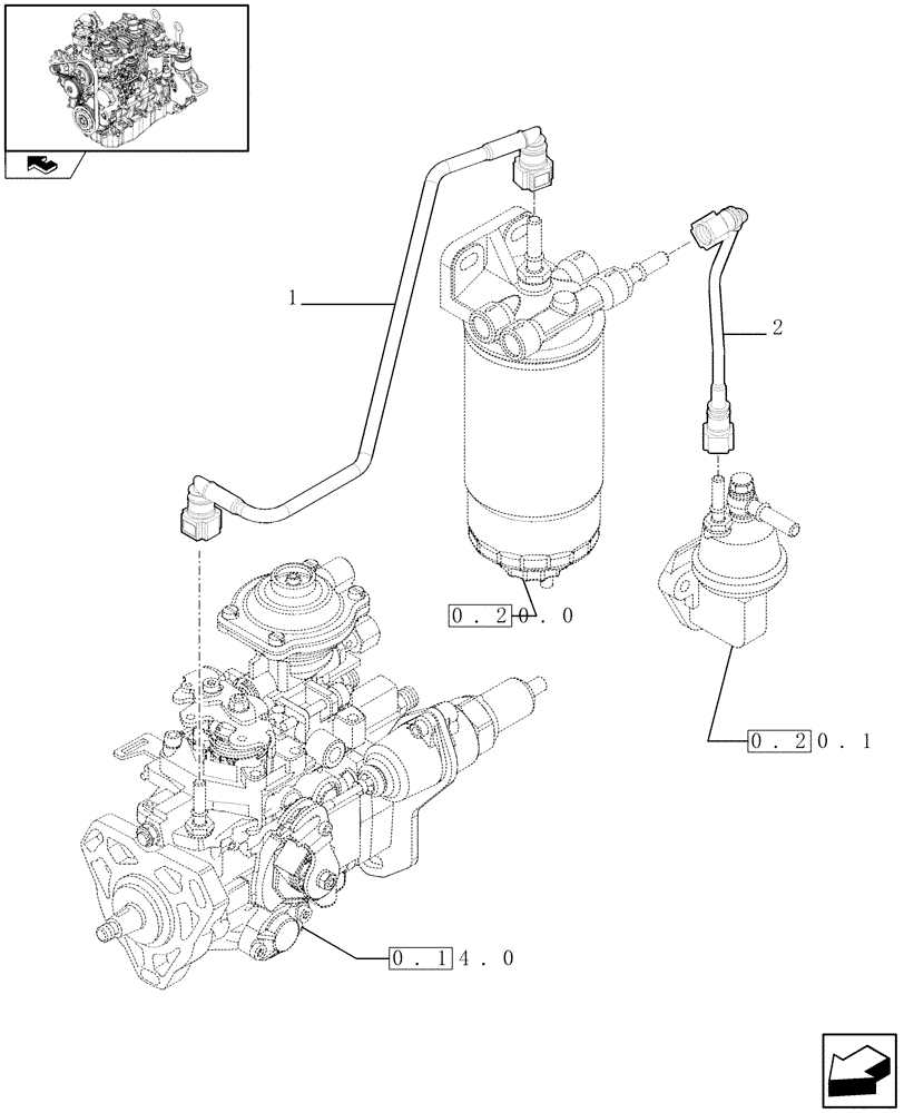 Схема запчастей Case F5CE9454E A002 - (0.20.3) - PIPING - FUEL (504207947) 