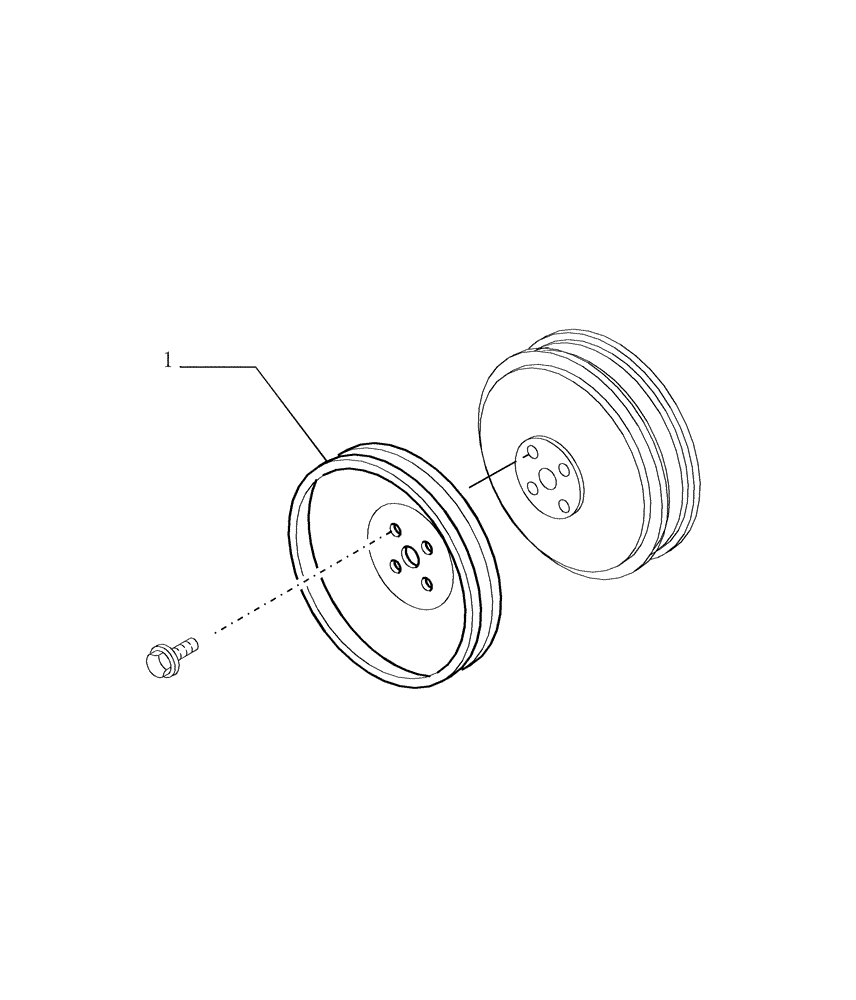 Схема запчастей Case 1850K - (0.084[02]) - PULLEY - CRANKSHAFT (01) - ENGINE