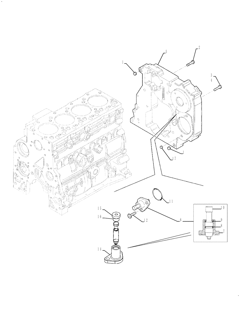 Схема запчастей Case 445CT - (02-12) - CYLINDER BLOCK - COVERS (02) - ENGINE