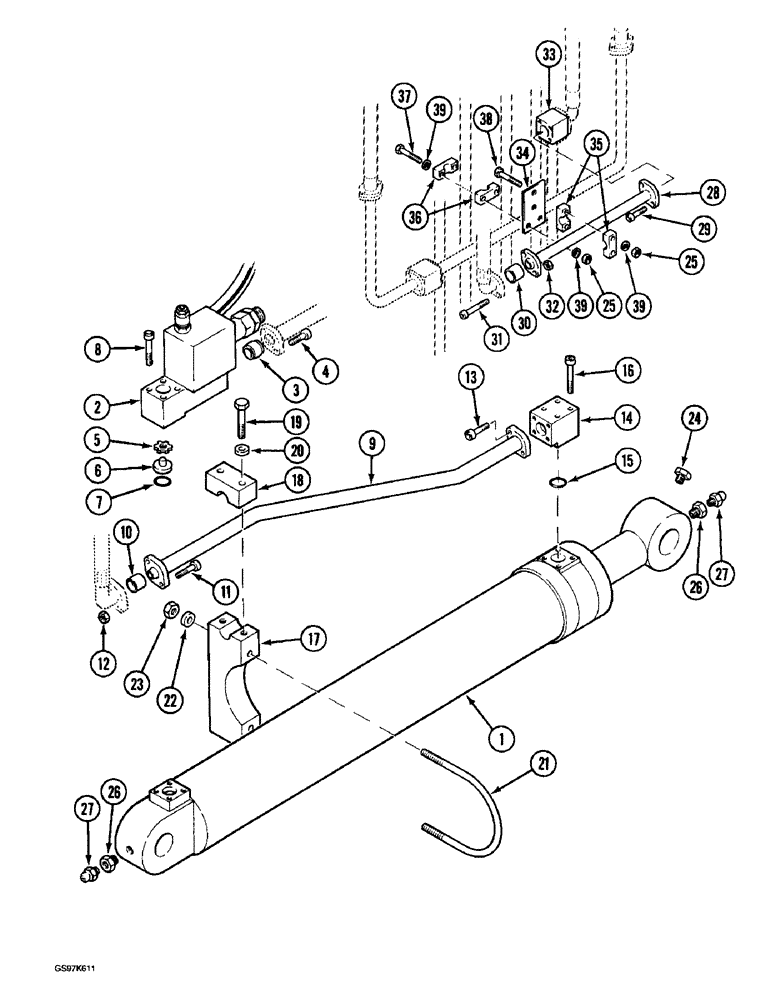 Схема запчастей Case 220B - (8-100) - BOOM CYLINDER CIRCUIT, TUBE, FITTINGS AND CLAMPS, UNITS WITH OPTIONAL CRANING VALVE (08) - HYDRAULICS