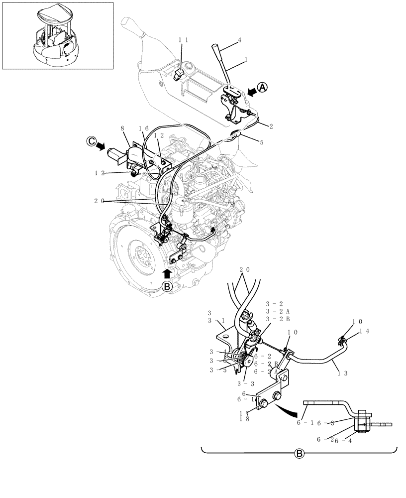 Схема запчастей Case CX22B - (065-01[1]) - ENGINE ACCELERATOR CONTROLS (WITH DECEL) (10) - ENGINE