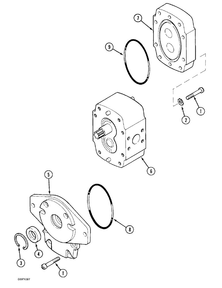 Схема запчастей Case 170C - (8-096) - COOLER HYDRAULIC PUMP (08) - HYDRAULICS