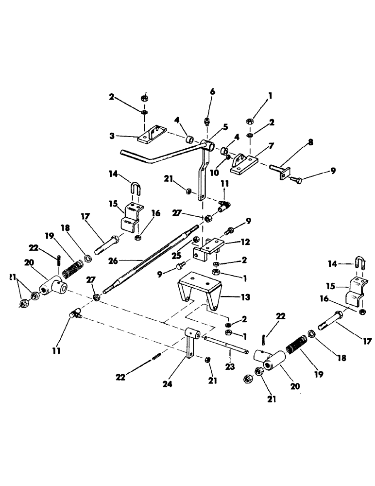 Схема запчастей Case 50 - (074) - CRAWLER DETENT CONTROL AND LINKAGE (33) - BRAKES & CONTROLS