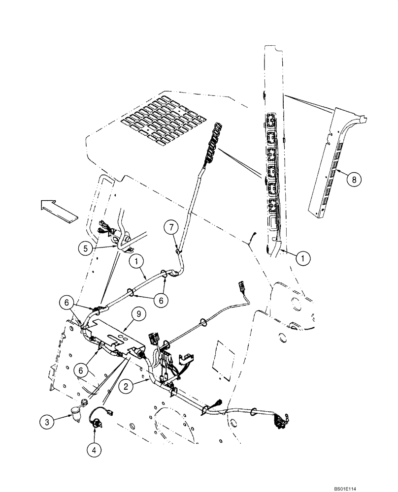 Схема запчастей Case 70XT - (04-10) - HARNESS - CAB OPTIONS (04) - ELECTRICAL SYSTEMS