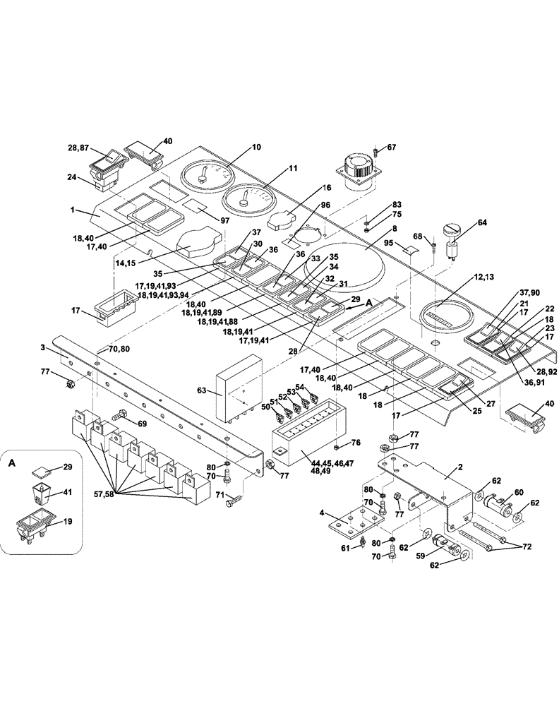 Схема запчастей Case SV212 - (04-002-00[02]) - INSTRUMENT PANEL (04) - ELECTRICAL SYSTEMS