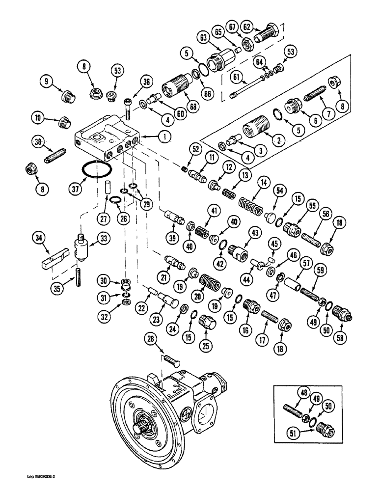 Схема запчастей Case 888 - (8B-36) - REGULATOR, P.I.N. 15401 THRU 15481 (08) - HYDRAULICS