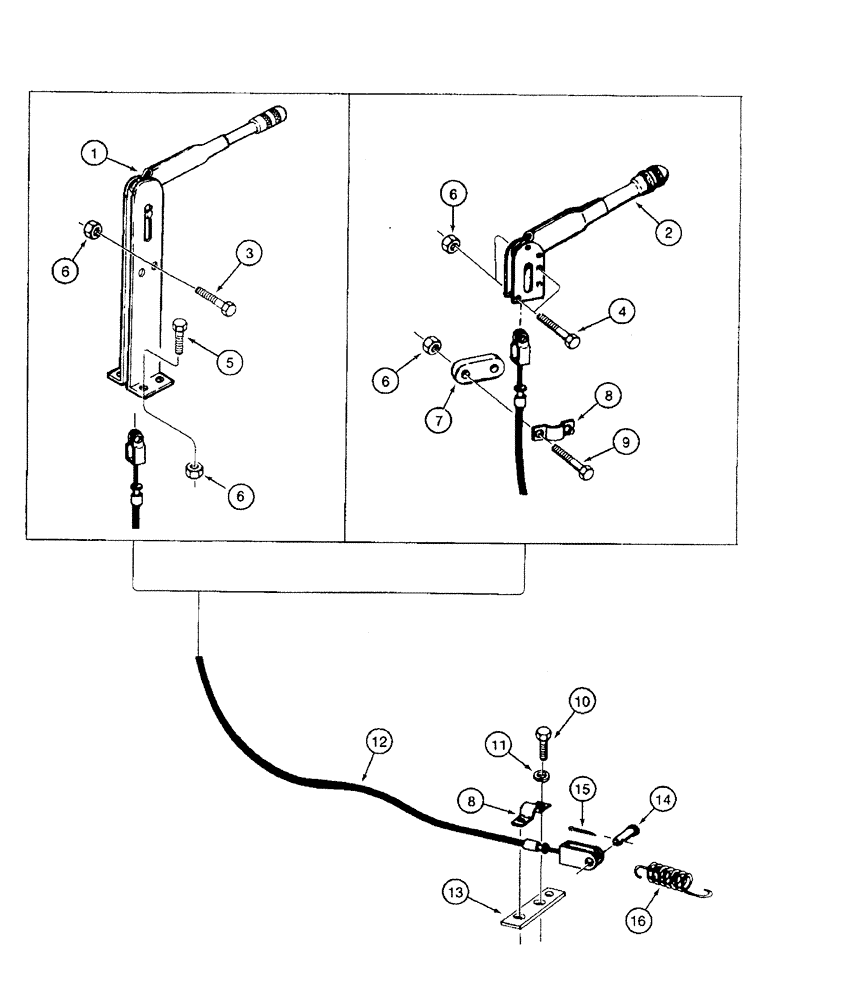 Схема запчастей Case 880C - (340) - SWING BRAKE LEVER AND CABLE (04) - UNDERCARRIAGE