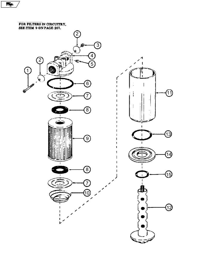 Схема запчастей Case 880 - (212) - HYDRAULIC OIL STRAINER (07) - HYDRAULIC SYSTEM