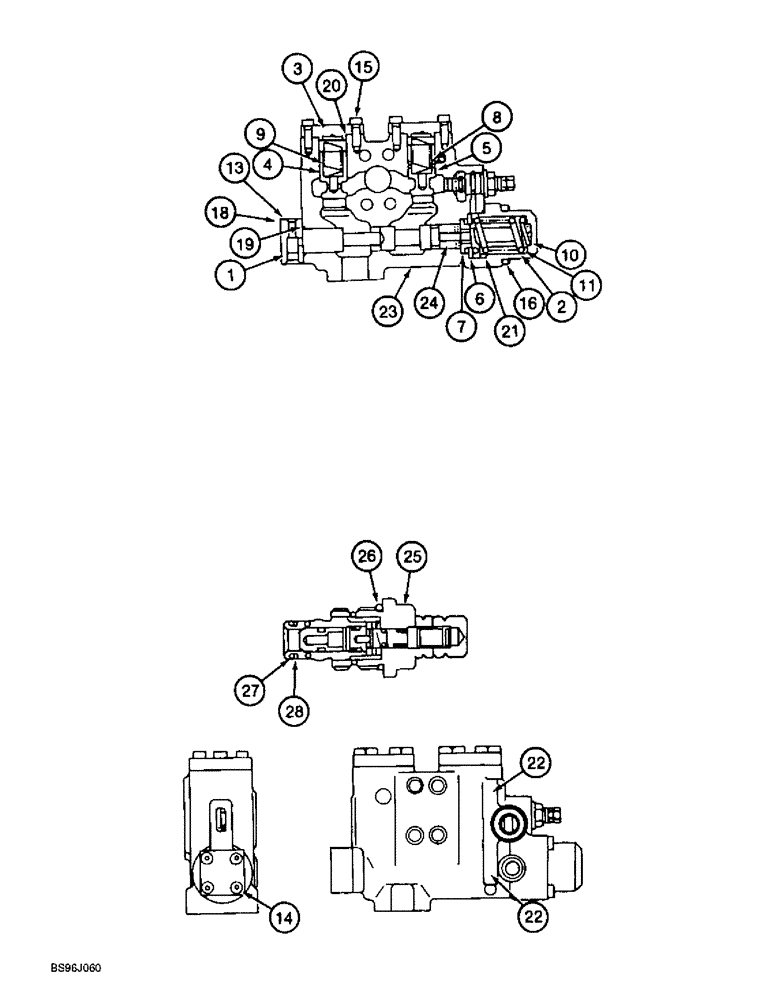 Схема запчастей Case 9060B - (8-124) - LOAD HOLDING OPTION, ARM CYLINDER HOLDING VALVE ASSEMBLY (08) - HYDRAULICS