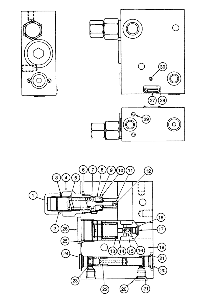 Схема запчастей Case 9040 - (8-84) - BOOM HOLDING VALVE ASSEMBLY (08) - HYDRAULICS