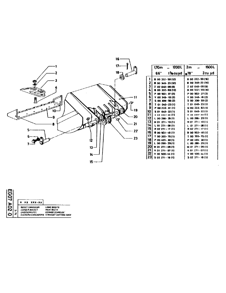 Схема запчастей Case GC120 - (235) - LOADER BUCKET, 1.70 - 1200L 