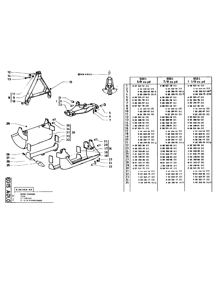 Схема запчастей Case GCK120 - (253[1]) - 650L, 7/8 cu. yd. 