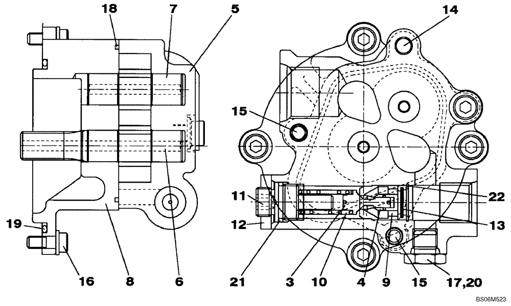 Схема запчастей Case CX240B - (08-092) - KBJ10510 PUMP ASSY, HYDRAULIC - GEAR PUMP ASSY (08) - HYDRAULICS