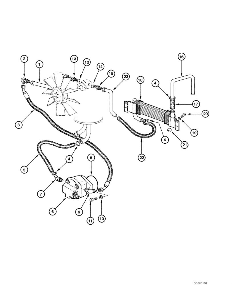 Схема запчастей Case 885 - (08.30[00]) - ENGINE COOLING - FAN HYDRAULIC CIRCUIT (08) - HYDRAULICS